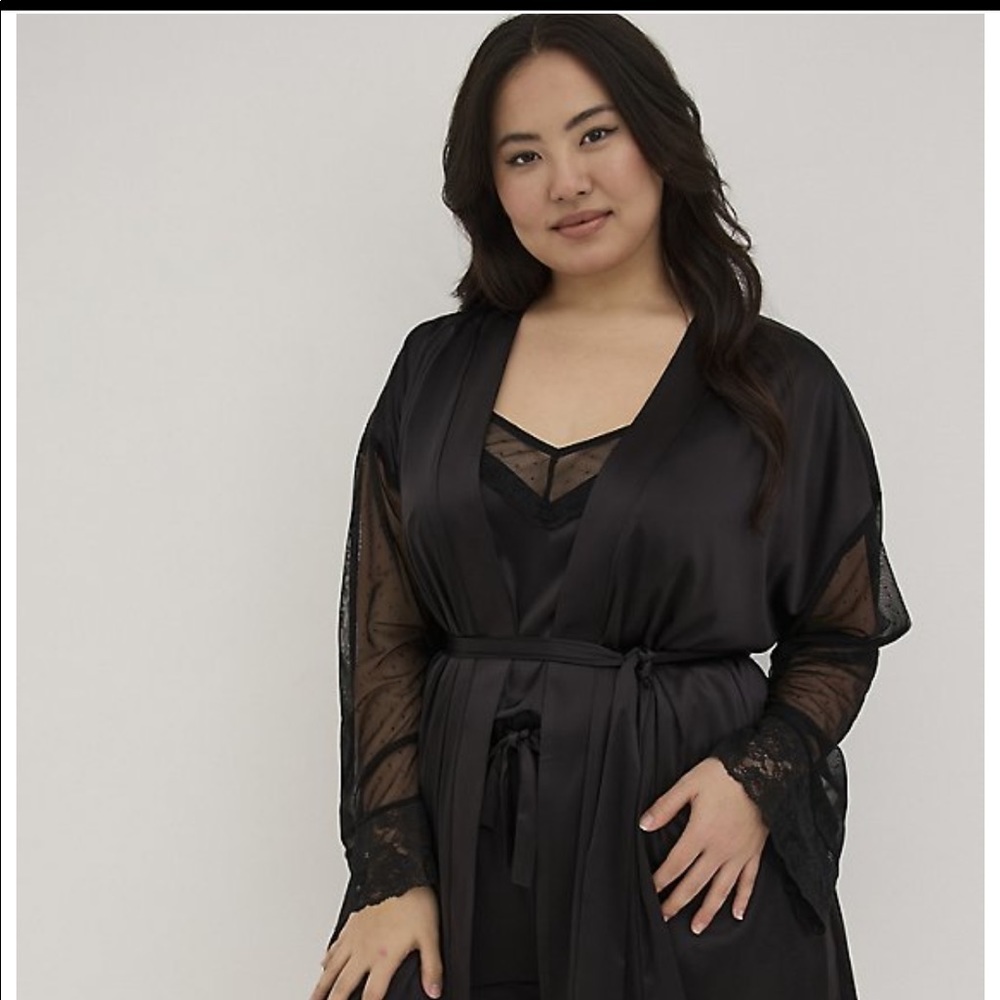 Black Satin and lace robe